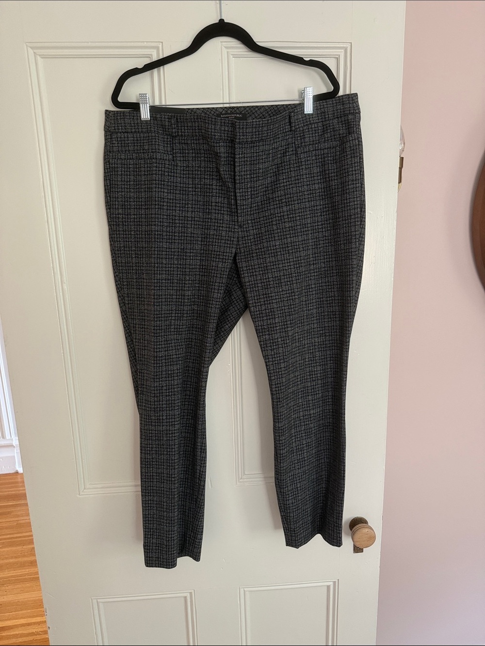 Banana Republic Charcoal Plaid Dress Pants Sloan Fit